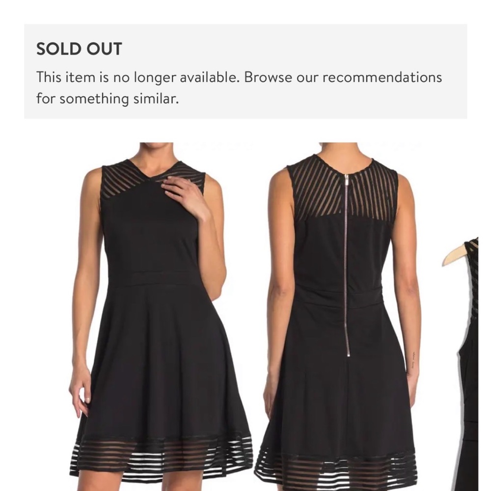Chic Black Midi Dress with Elegant Stripes